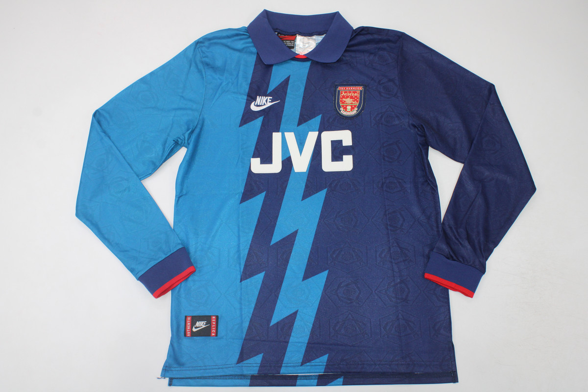 AAA Quality Arsenal 95/96 Away Dark Blue Long Soccer Jersey